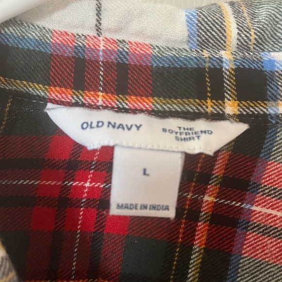 Women's Old Navy Classic Tartan Plaid Button Down Flannel, Boyfriend Fit, Large - Picture 4 of 4